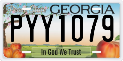 GA license plate PYY1079