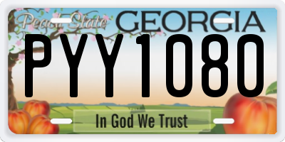 GA license plate PYY1080
