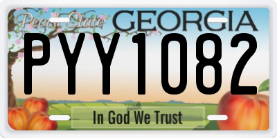 GA license plate PYY1082