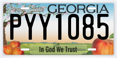 GA license plate PYY1085