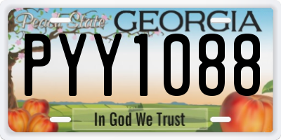 GA license plate PYY1088