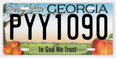 GA license plate PYY1090