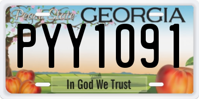 GA license plate PYY1091