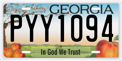GA license plate PYY1094