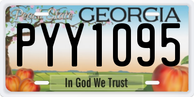 GA license plate PYY1095