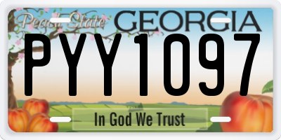 GA license plate PYY1097