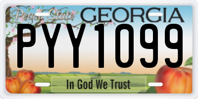 GA license plate PYY1099
