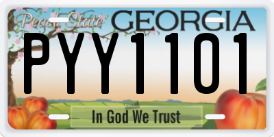 GA license plate PYY1101