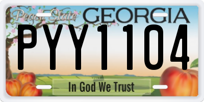 GA license plate PYY1104