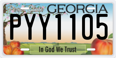 GA license plate PYY1105