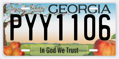 GA license plate PYY1106