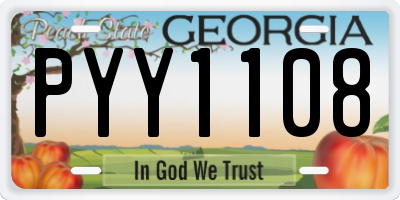 GA license plate PYY1108