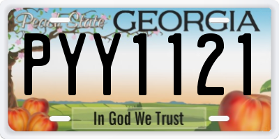 GA license plate PYY1121