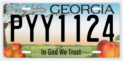GA license plate PYY1124