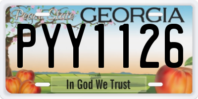 GA license plate PYY1126
