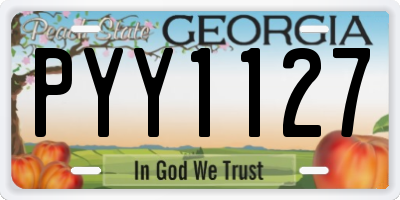 GA license plate PYY1127