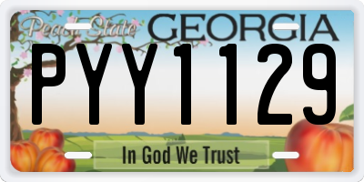 GA license plate PYY1129