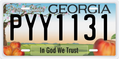 GA license plate PYY1131