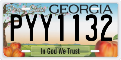 GA license plate PYY1132