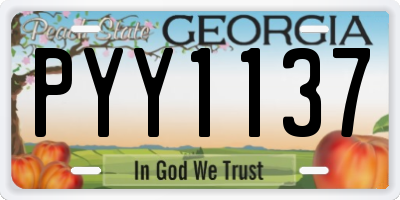 GA license plate PYY1137