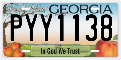 GA license plate PYY1138
