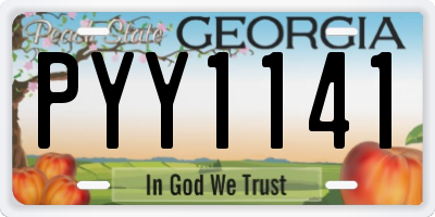 GA license plate PYY1141