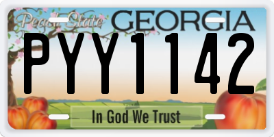 GA license plate PYY1142