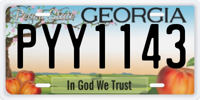 GA license plate PYY1143