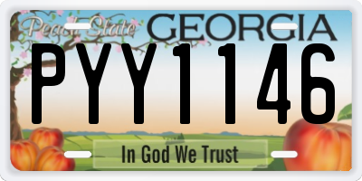 GA license plate PYY1146