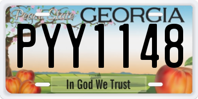 GA license plate PYY1148