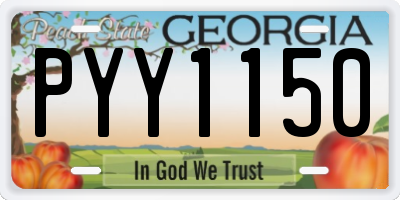 GA license plate PYY1150