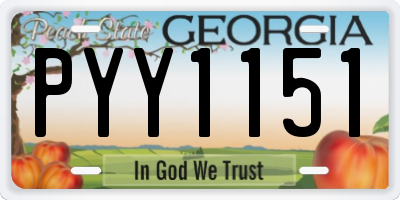 GA license plate PYY1151