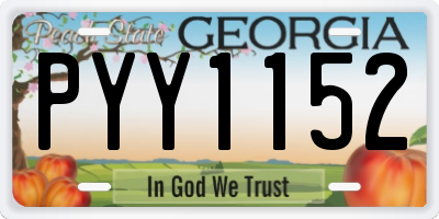 GA license plate PYY1152