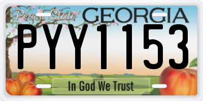 GA license plate PYY1153