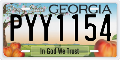 GA license plate PYY1154
