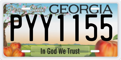 GA license plate PYY1155