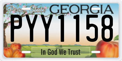 GA license plate PYY1158