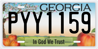 GA license plate PYY1159