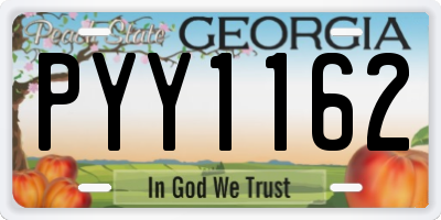 GA license plate PYY1162