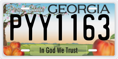 GA license plate PYY1163