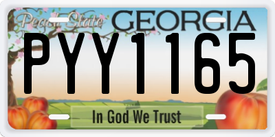 GA license plate PYY1165