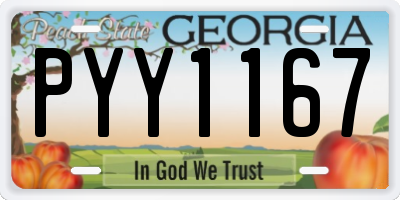 GA license plate PYY1167