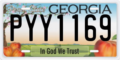 GA license plate PYY1169