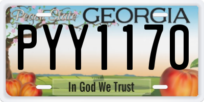 GA license plate PYY1170