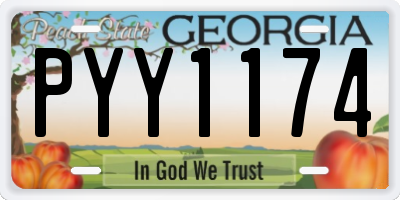 GA license plate PYY1174