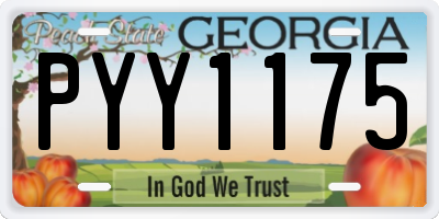 GA license plate PYY1175