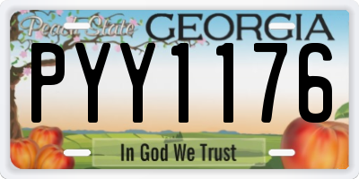 GA license plate PYY1176