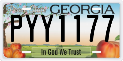 GA license plate PYY1177