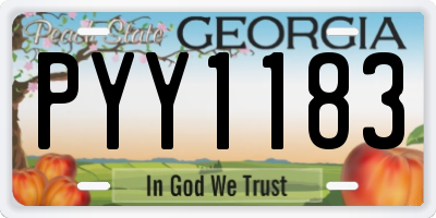 GA license plate PYY1183