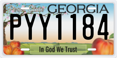 GA license plate PYY1184